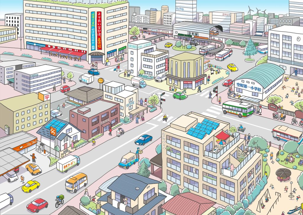 2.風景(広い面積・街並みなど) | イラストレーター土田菜摘のホームページ